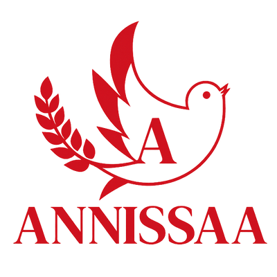 A red logo featuring a stylized dove with a wheat branch and the letter A, above the text 'ANNISSAA' on a plain white background.